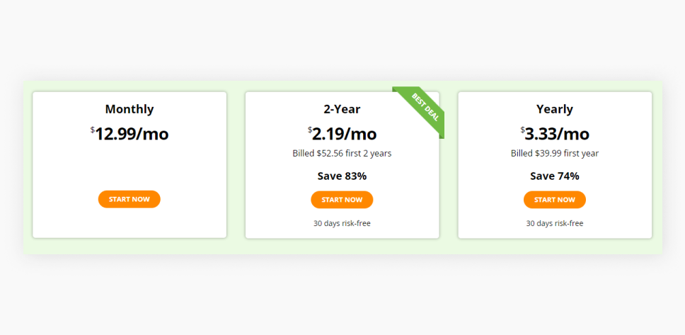 A screenshot of IP Vanish pricing